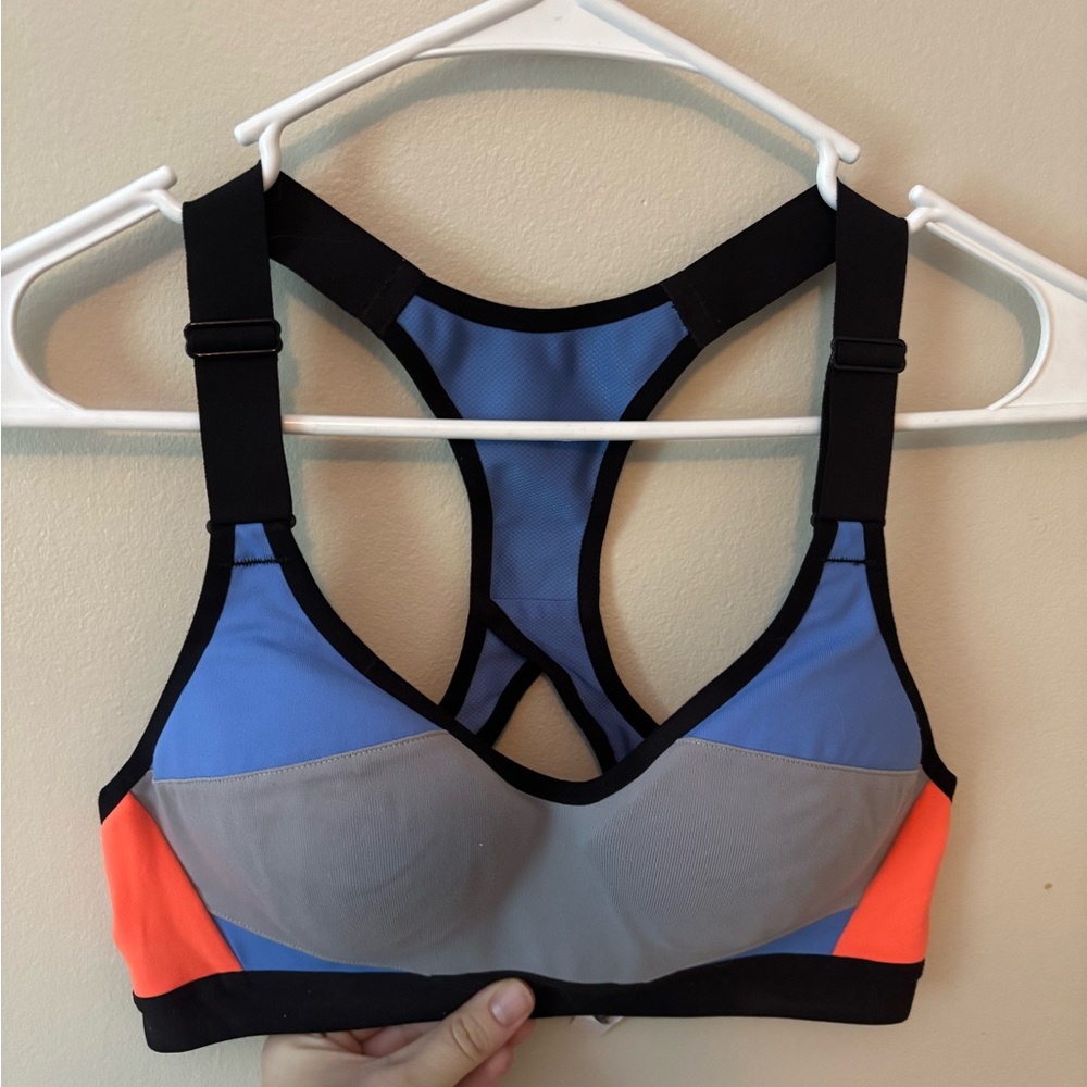 Victoria's Secret Blue and Gray Sports Bra with Racerback